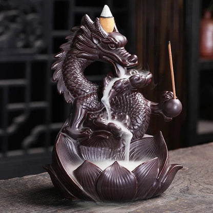 Y The Western Pterosaur Backflow Incense Burner Dragon for Incense Sticks Living Room Smoke Waterfall Incense Base Ceramic Stove - AMULET RING STORE