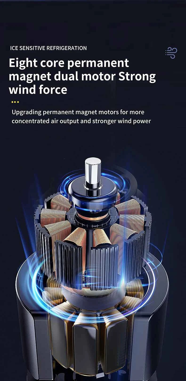 Portable air conditioning fan household 5000 mA desk humidifier small fan office three hole spray fan with color night light