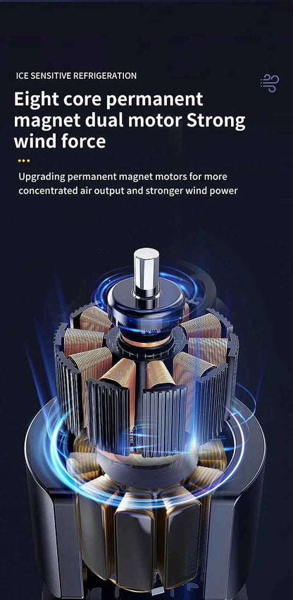 Portable air conditioning fan household 5000 mA desk humidifier small fan office three hole spray fan with color night light