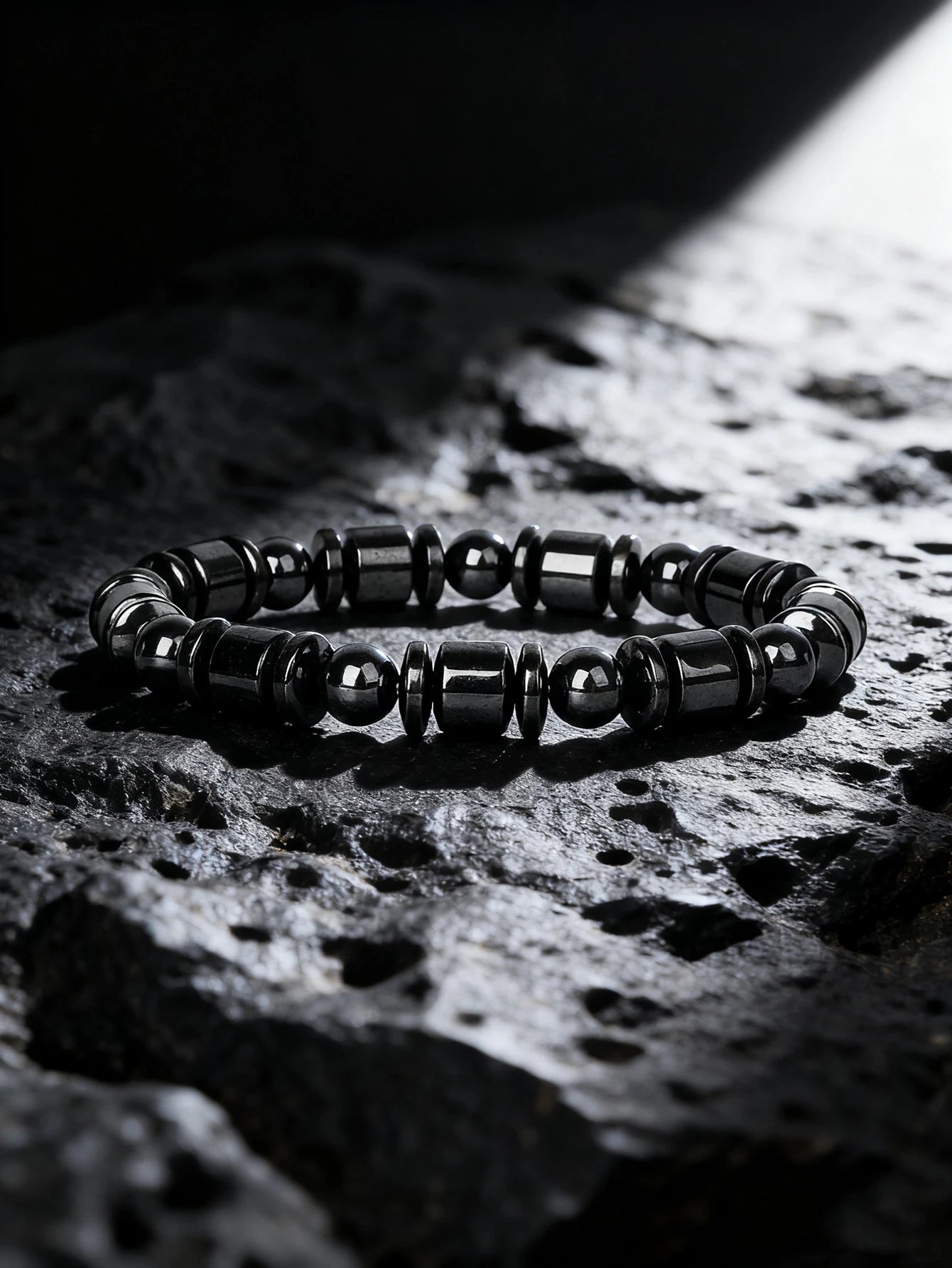 Hematite & Red Tiger's Eye Bracelet Men Natural Stone Cylinder Bead for Energy Protection Reiki Charm Courage Jewelry Women Gift