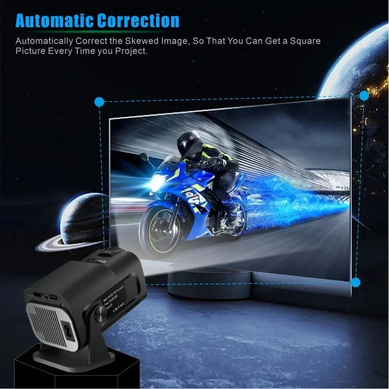 FGHGF HY320 Mini Upgrade Native 720P Android 11 Projector 300ANSI Wifi6 BT5.0 4K Cinema Outdoor Portable 180 ° Rotable Projector