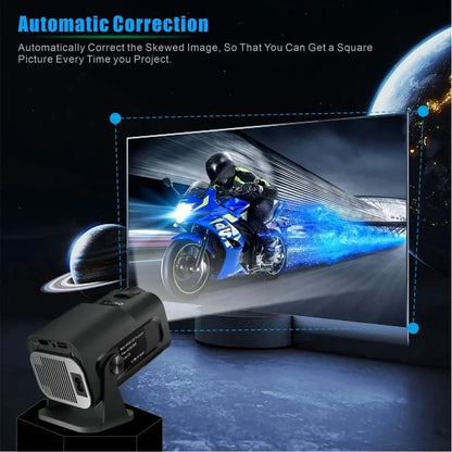 FGHGF HY320 Mini Upgrade Native 720P Android 11 Projector 300ANSI Wifi6 BT5.0 4K Cinema Outdoor Portable 180 ° Rotable Projector