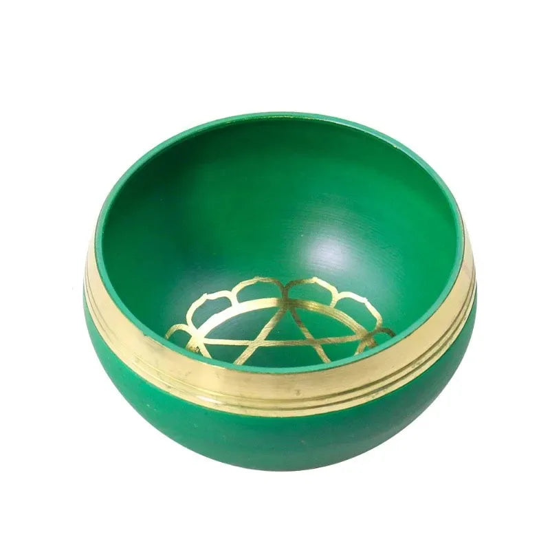 Buddhist Sound Bowls Therapy Meditation Mindfulness Yoga Ornaments Colorful Nepal Tibetan Singing Bowl Chakras Handmade Copper - AMULET RING STORE