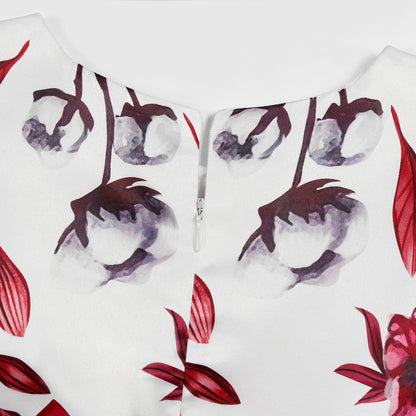 Foreign trade hot new small flying sleeve girl dress dress bow print dress princess birthday party clothing