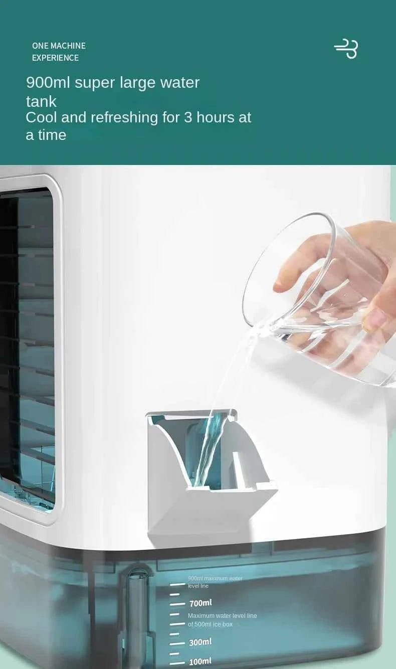 Xiaomi Youpin Desktop Air Conditioner Portable Dual Spray Ultrasonic Atomization 3Speed Mute Air Cooler Night Light Electric Fan