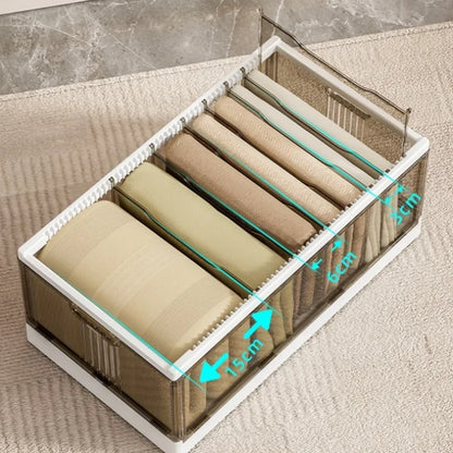 Large-capacity Clothes Organizer Household Closet Layered Pull-out Partition Organizer Box Foldable Dust Pants Organizer Box - AMULET RING STORE