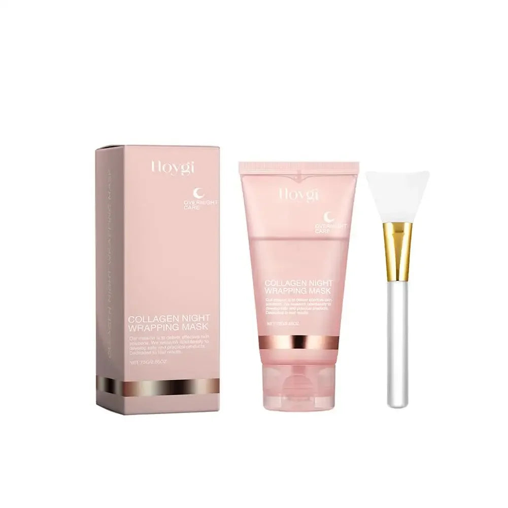 Collagen Overnight Wrapping Peel Off Facial Mask, Korean Collagen Night Wrapping Mask Deeply Hydrates Night Care Mask Cream 75ml - AMULET RING STORE