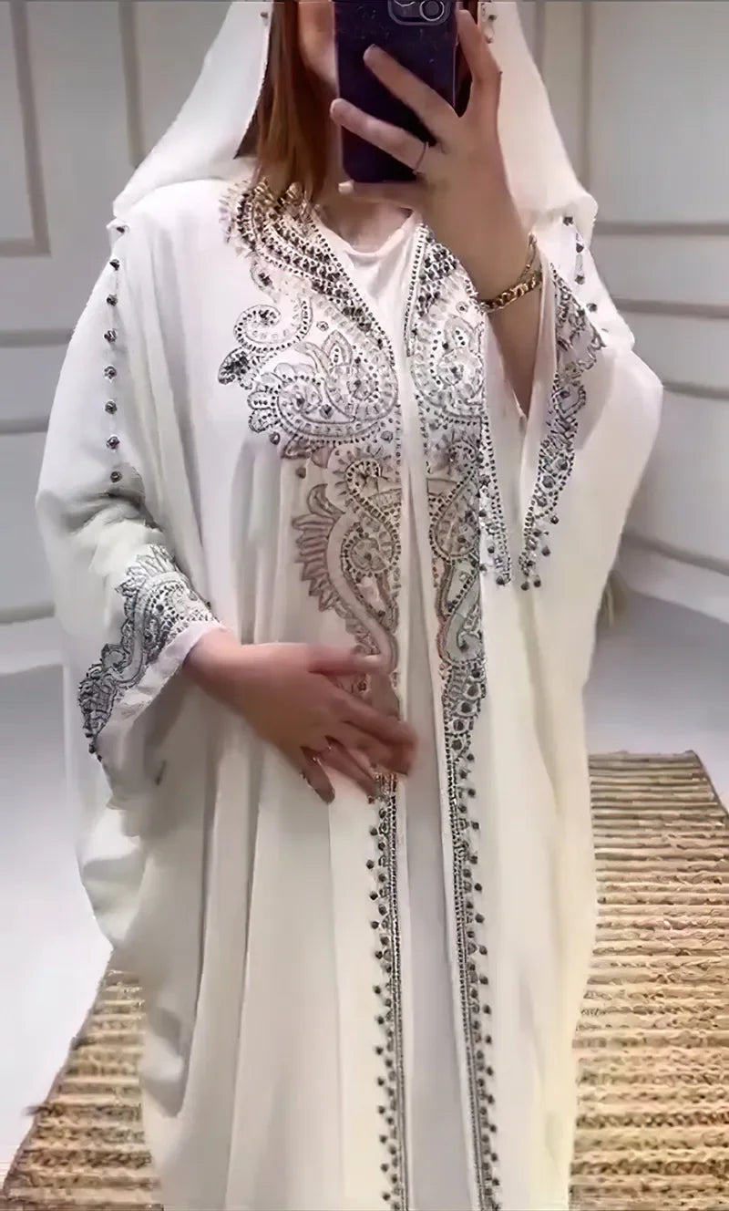 2025 Traditional Hooded Abaya African Dresses for Women Luxury Boubou Dress Africa Clothing Plus Size Dashiki Ankara Outfit Robe