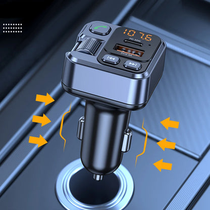 Car Bluetooth Receiver USB U Disk Read PD20w Fast Charging Digital Display Car Mobile Phone Adapter FM Transmiter For Cellphones - AMULET RING STORE
