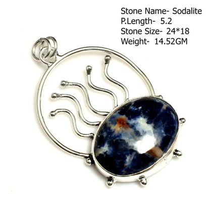 Genuine  Jasper Sodalite  Agate Turquoise   Pendant