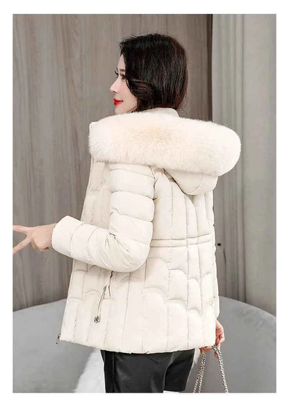 Winter 2025 New Down Jacket Women Parkas Fashion High-Quality Warm Cotton Padded Coat Ladies Short Overcoat Hooded Overwear Tops