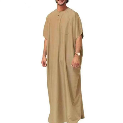 2025 New Muslim Gown! Middle Eastern Arabic Dubai Style Men's Robe, Malaysian Shirt-style Ethnic Clothing