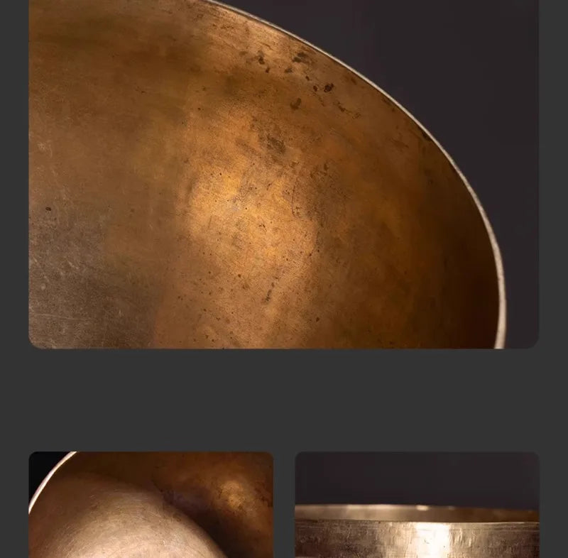 Old Singing Bowl Copper Nepal Handmade Tibetan Bowls Retro Yoga Meditation Buddhism Sound Bowl Portable Zen Music Instrument - AMULET RING STORE