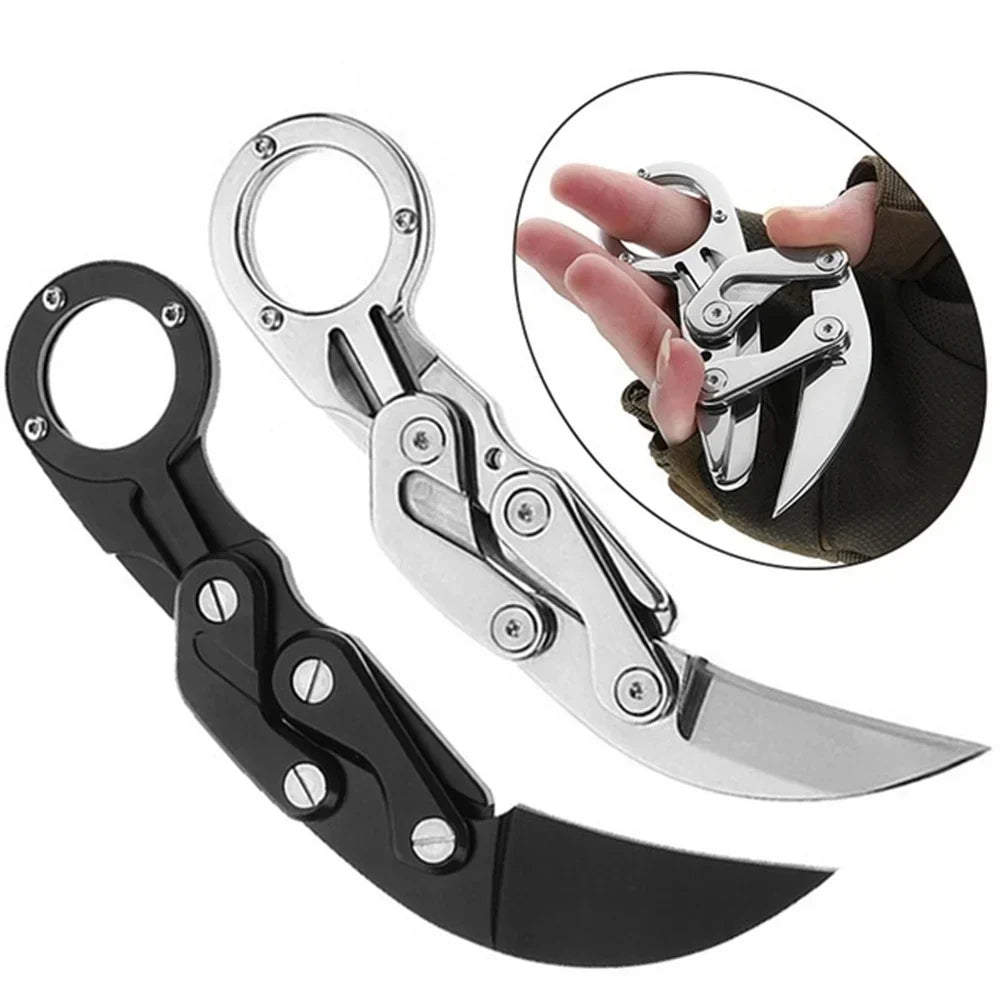 Pocket Mini Outdoor Knife All-steel Claw Mechanical Paw Knives Tactical Karambit Multi Tool EDC Portable Camping Gift for Men