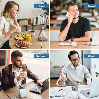 Magnetic Wireless Charger 3 In 1 Travel Charging Flexible Fast Charging Dock Station for Apple Devices for iPhone 16 15 14 13 12