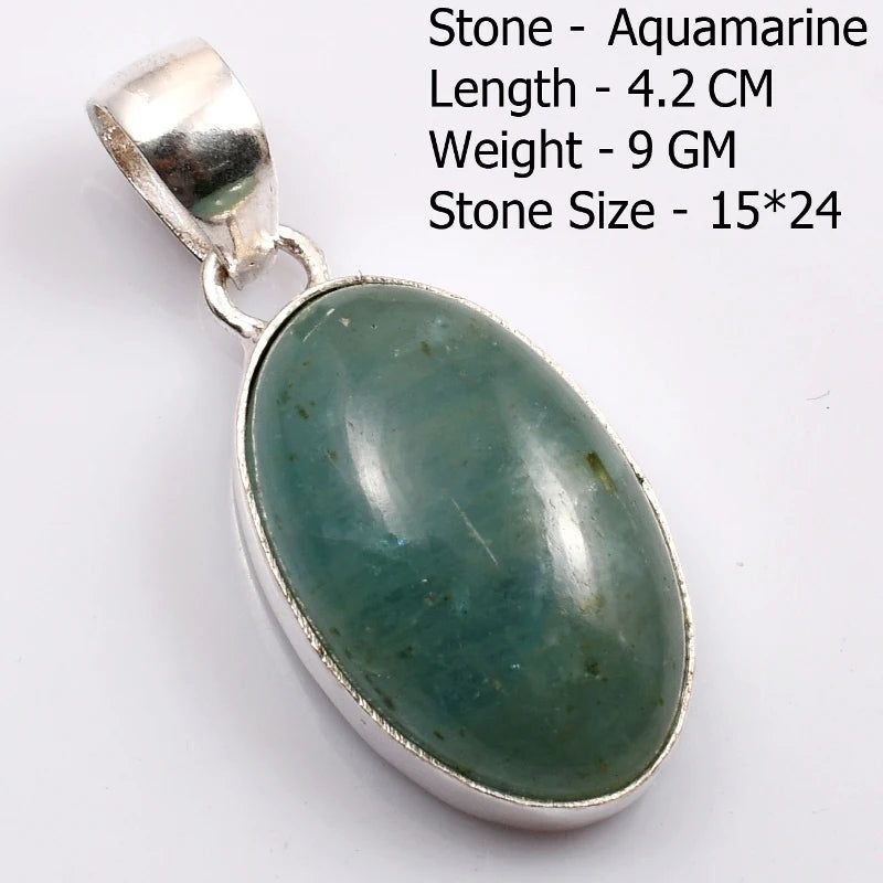 Genuine  Amaquarine  Pendant Hand Made Women Jewelry gift