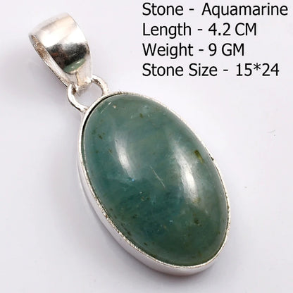 Genuine  Amaquarine  Pendant Hand Made Women Jewelry gift