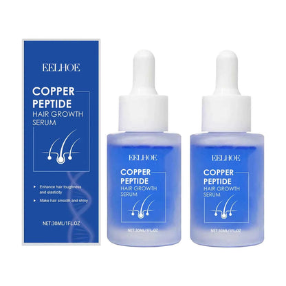 EELHOE 30ml Copper Peptide Hair Serum Strengthening Hair Roots Repair Hairs Damage Essence Nourish Smoother Hair Loss Growth Oil