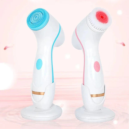 3 In 1 Electric Cleansing Brush Vibrations Facial Cleaner Face Massager Sonic Rotating Cleansing Brush Face Deep Cleansing Tool