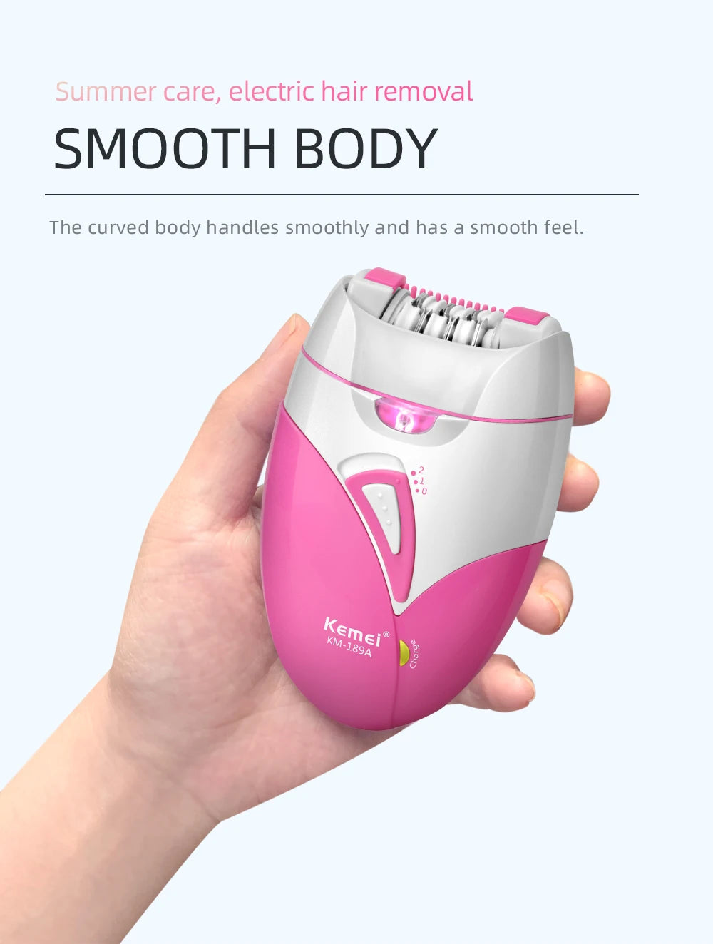 Kemei Women's Electric Epilator Rechargeable Body Hair Removal Machine Shaving for Private Part Bikini Facial Armpit Depilation - AMULET RING STORE