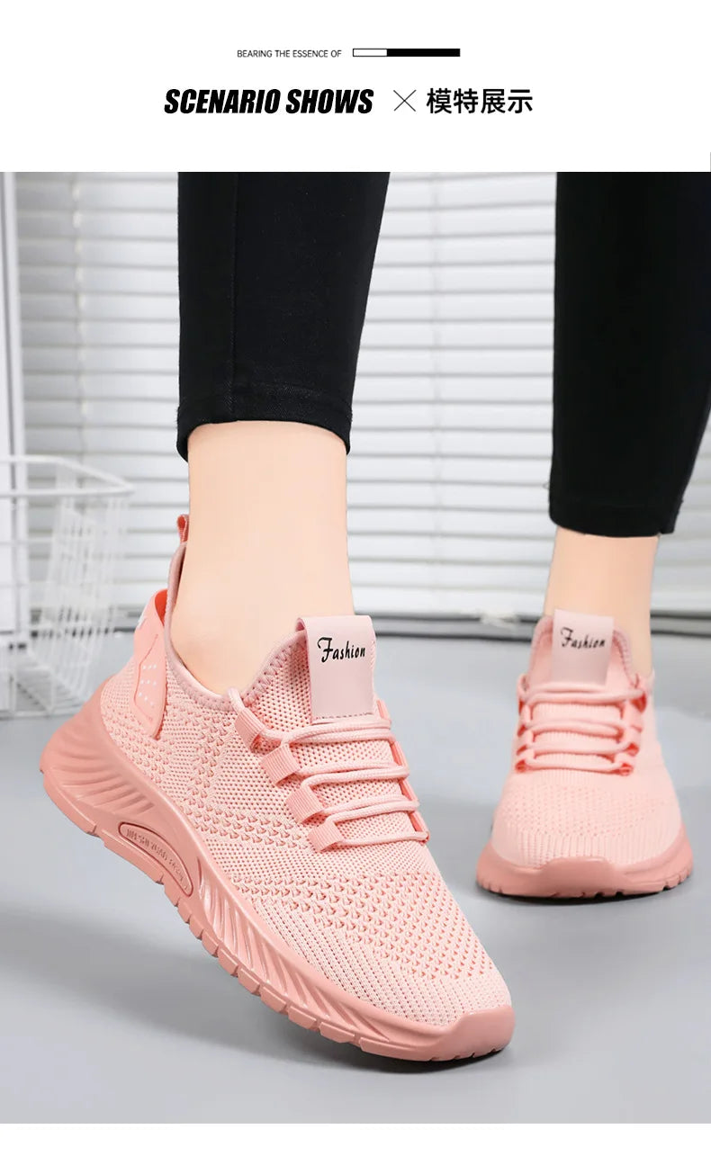 2025 Women's Shoes Summer Women's Shoes Flying woven casual shoes Comfortable breathable women's sneakers - AMULET RING STORE