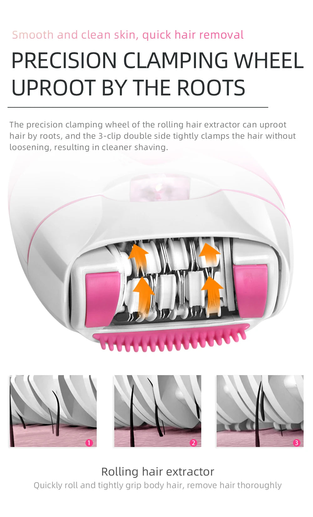 Kemei Women's Electric Epilator Rechargeable Body Hair Removal Machine Shaving for Private Part Bikini Facial Armpit Depilation - AMULET RING STORE