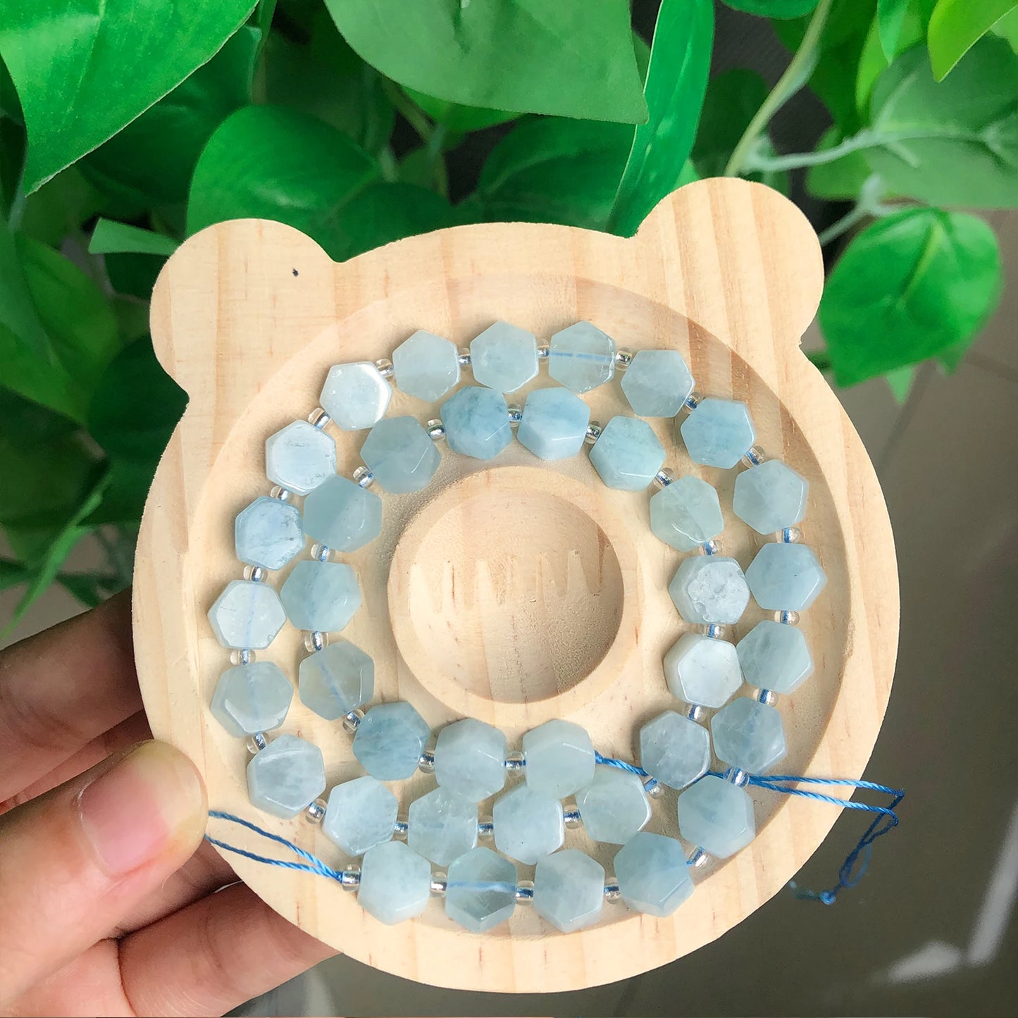 8.5x9.5mm Natural Hexagon Stone Beads Faceted Amazonite Quartz Jade Loose Spacer Beads for Jewelry Making DIY Bracelet Pendant - AMULET RING STORE