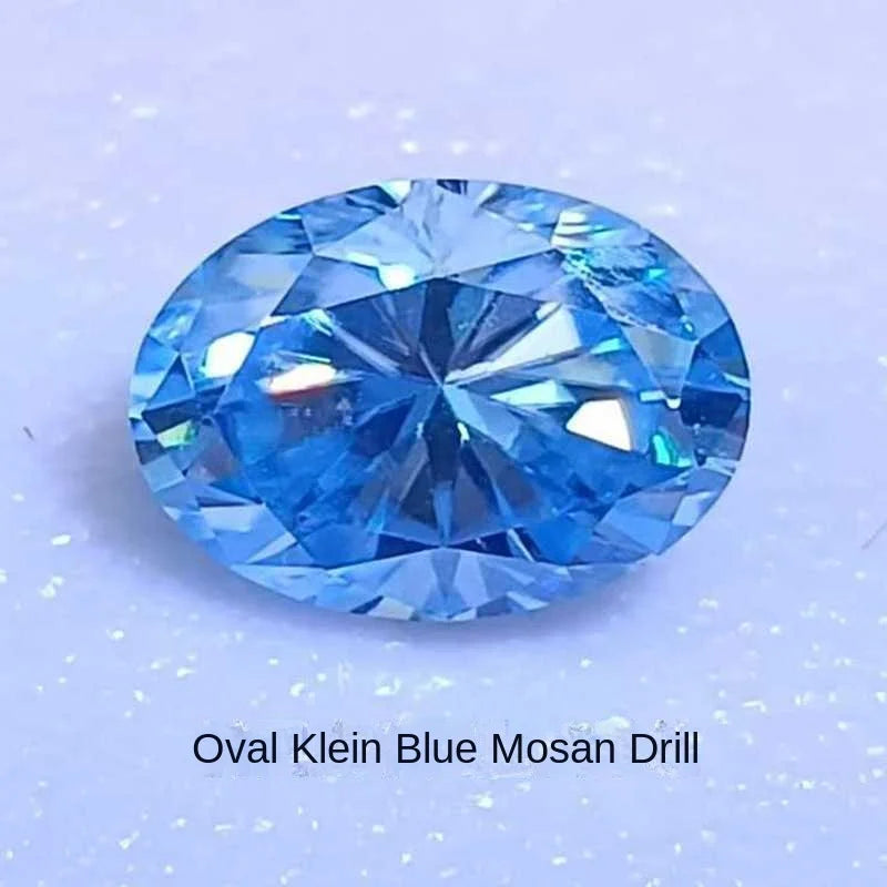 1CT colored diamond moissanite oval pigeon egg moissanite irregular naked stone gemstone jewelry accessories