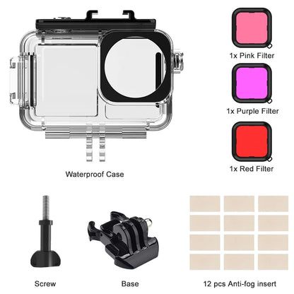 For DJI Osmo Action 4 Waterproof Case 40M Deep Diving Underwater Housing Shell for DJI Osmo Action 4 3 Action Camera Accessories - AMULET RING STORE