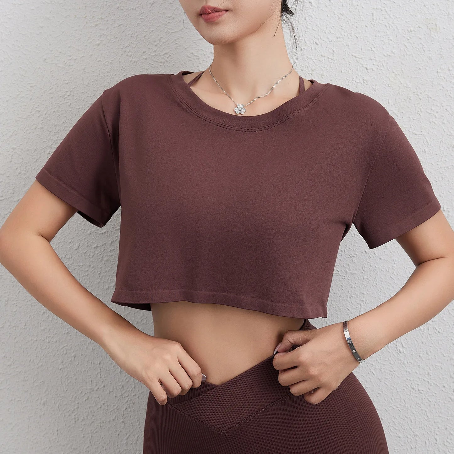 High Quality Women Loose Crop Top Shirts Fitness Crewneck Black Plain Short Sleeve heat transfer designs for t shirts - AMULET RING STORE