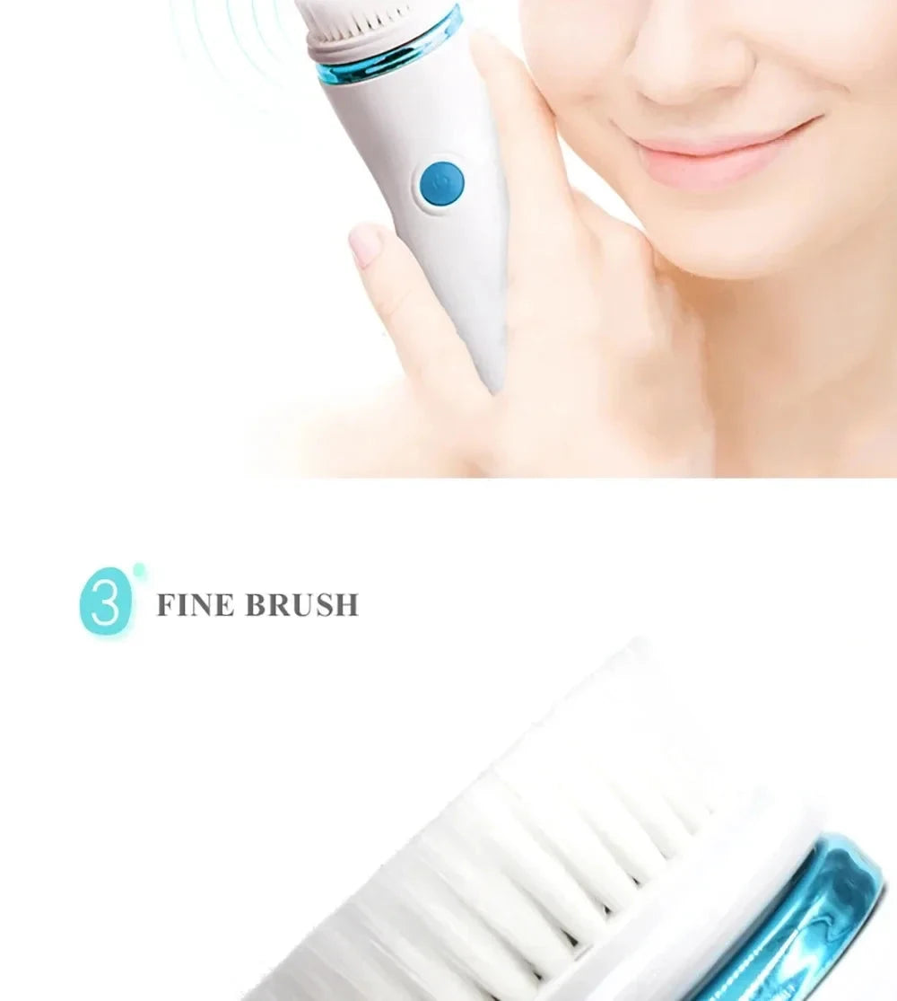4 In 1 Electric Facial Cleansing Brush Massage Wash Rotating Face Cleansing Machine Waterproof Removal Pore Blackhead Exfoliator