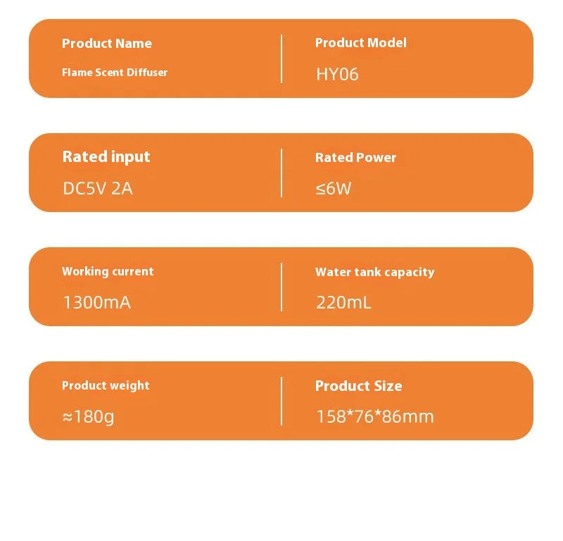 New style seven-color aromatherapy machine, bedroom essential oil aromatherapy lamp, wood grain flame humidifier, desktop cracke