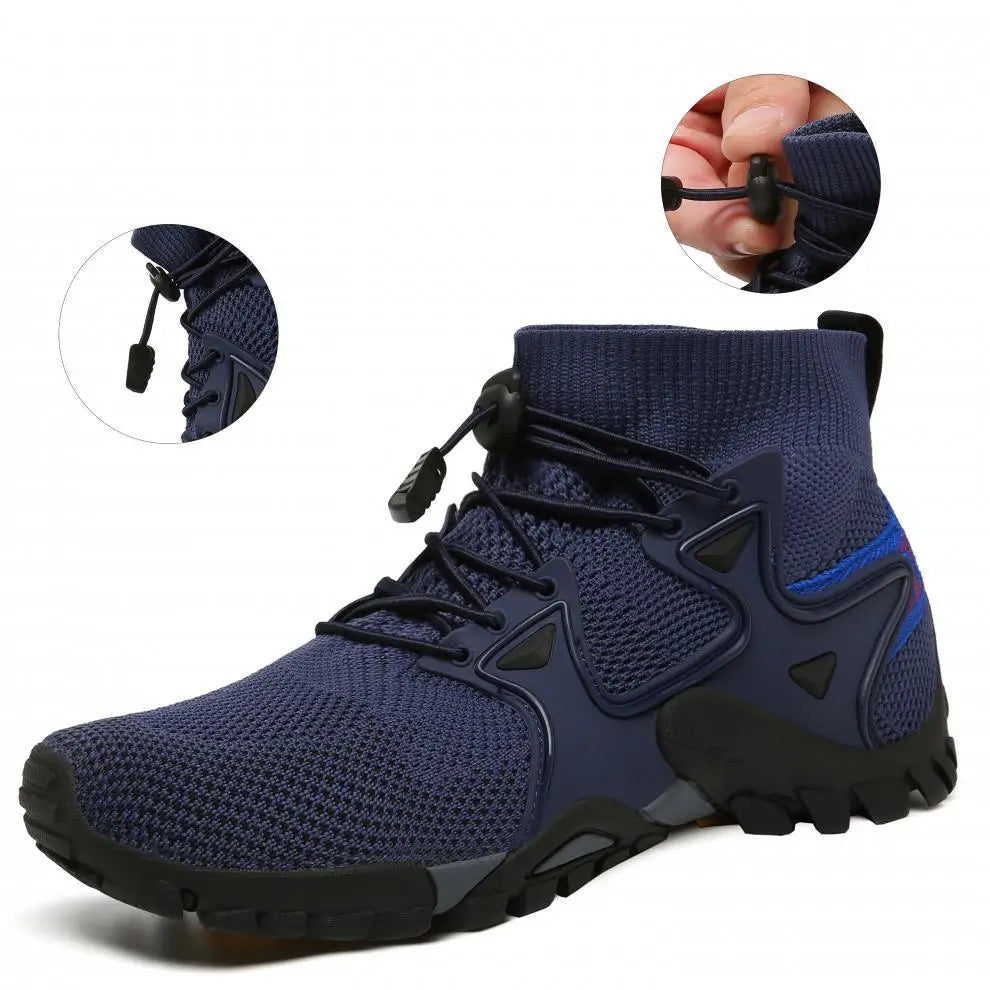 Shoes for Men Walking  2023 Summer New High Top Boots Breathable Mesh Mountaineering Outdoor Comfortable Leisure Travel Sneakers - AMULET RING STORE