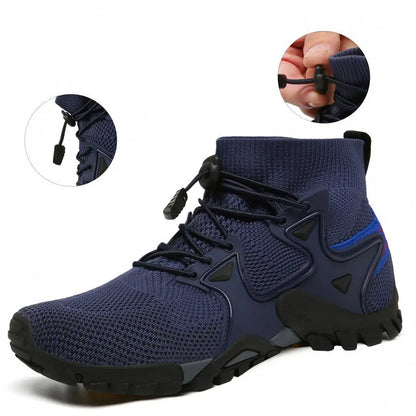 Shoes for Men Walking  2023 Summer New High Top Boots Breathable Mesh Mountaineering Outdoor Comfortable Leisure Travel Sneakers - AMULET RING STORE