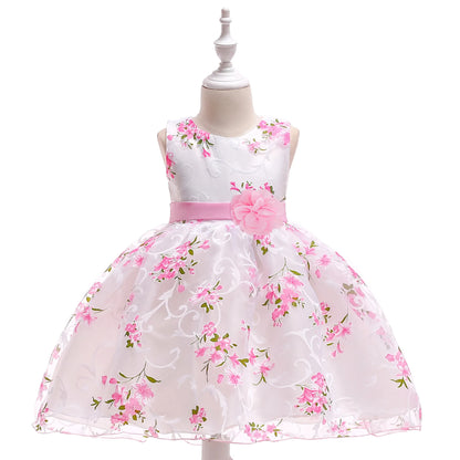 Eu's SWIND Baby Girls Dresses For 1st Birthday Floral Elegant Bow Wedding Party Tutu Gown Girls Pink White Formal Gala Costume