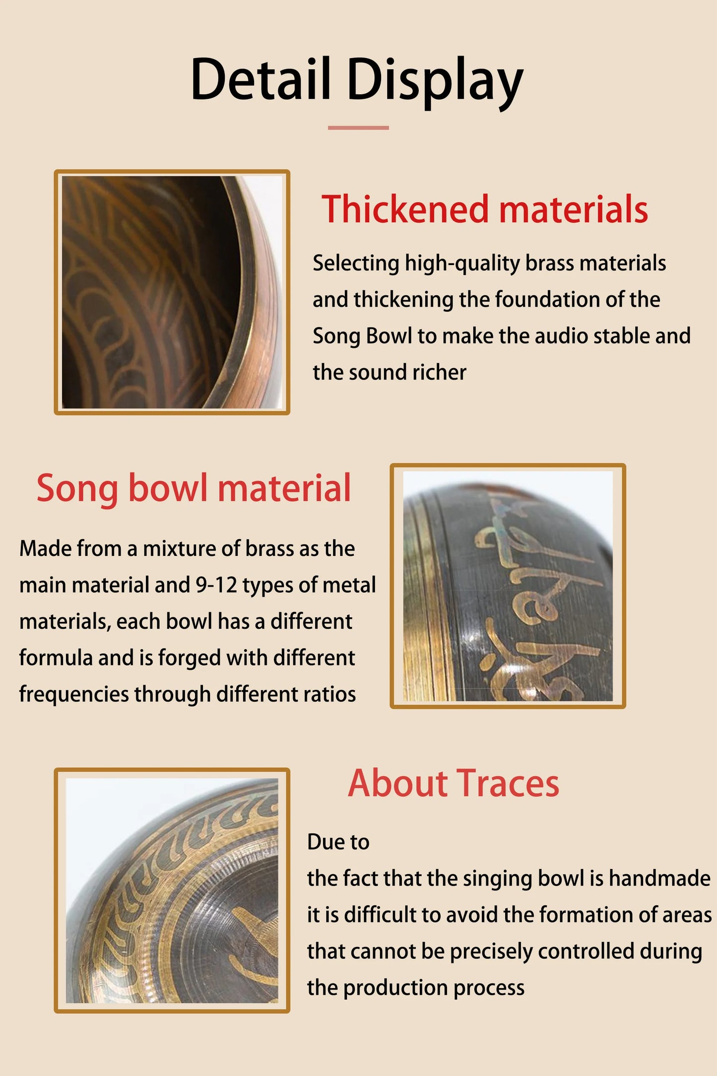 Tibetan Singing Bowl Set 8.5~20CM Size Optional Scripture Bowl Helpful for Meditation Yoga Relaxation Chakra Healing Prayer - AMULET RING STORE