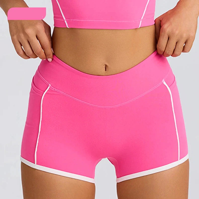 ‌Women's Tracksuits High Waist Yoga Shorts - Butt Lifting Gym Fitness Elastic Tight Naked Workout Shorts Yoga Set Sportswear