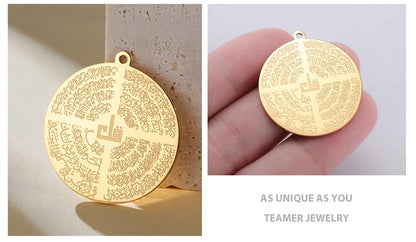 Teamer Allah Quran Arabic Charms Stainless Steel Trendy Pendant For Necklace Bracelet Amulet Islamic Muslim Jewelry Gift New ﻿