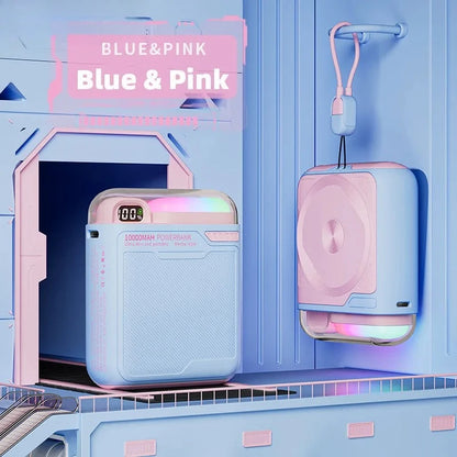 10000mAh Wireless Power Bank with Stand USB C Cable PD20W Fast Charging Magnetic External Spare Battery for IPhone Samsung Xiaom - AMULET RING STORE