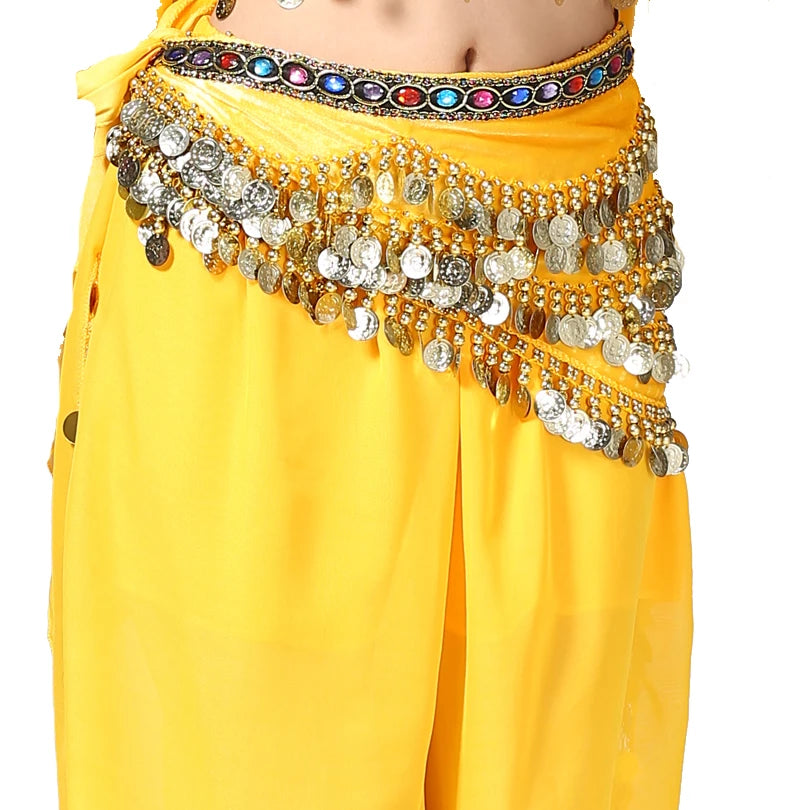 1PC New Style Belly Dance Belt Newest Multi-color Glass Silk Velvet Dancing Belt Scarf Crystal BellyDance Waist Chain Hip Scarf - AMULET RING STORE