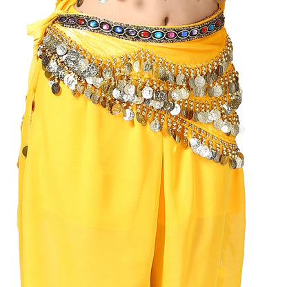 1PC New Style Belly Dance Belt Newest Multi-color Glass Silk Velvet Dancing Belt Scarf Crystal BellyDance Waist Chain Hip Scarf - AMULET RING STORE