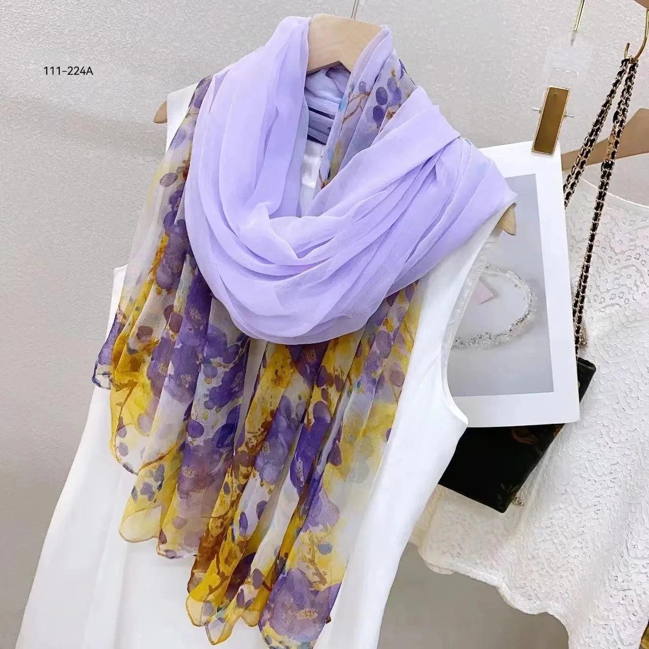 2025 Silk Scarf Women Hijab Pashmina Long Beach Stoles Shawl Wrap Headbands Spring Warm Scarves Bandana Ladies Neckscarf Foulard