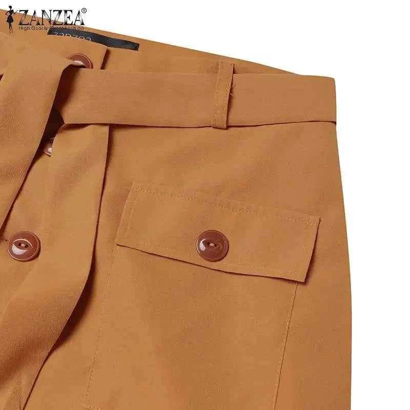 ZANZEA Cargo Skirts Elegant Women Evangelical Faldas  Mujer Office Lady High Waist Saias Summer 2024 Casual Buttons Up Jupes