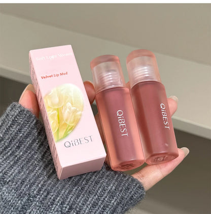 Qibest 6 Colors Velvet Matte Liquid Lipstick Long-Lasting Waterproof Lip Mud Sexy Red Lipgloss Beauty Women Cosmetics Lip Tint - AMULET RING STORE
