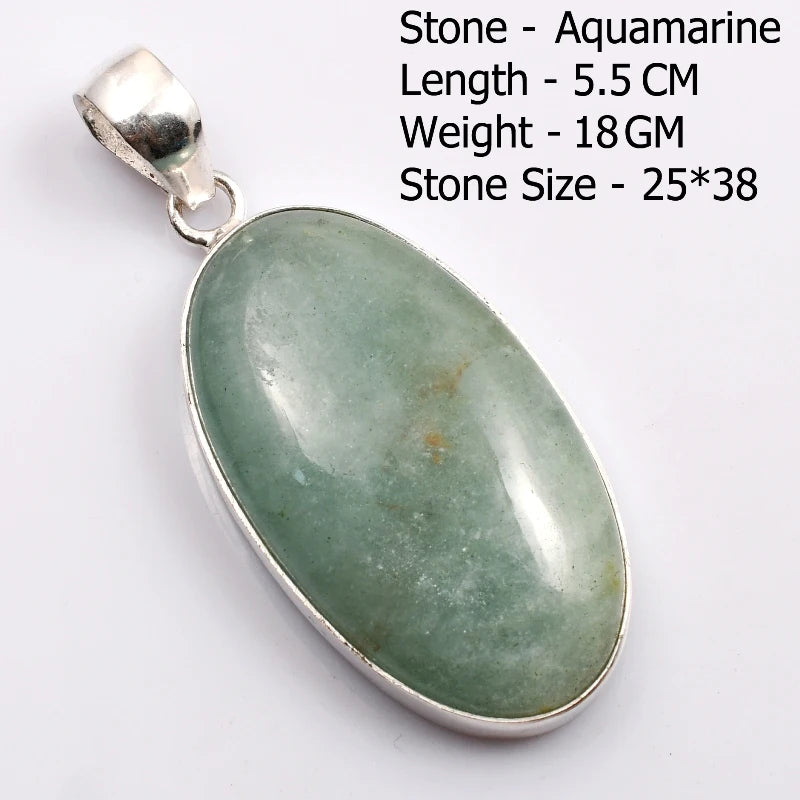 Genuine  Amaquarine  Pendant Hand Made Women Jewelry gift