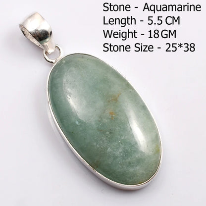 Genuine  Amaquarine  Pendant Hand Made Women Jewelry gift
