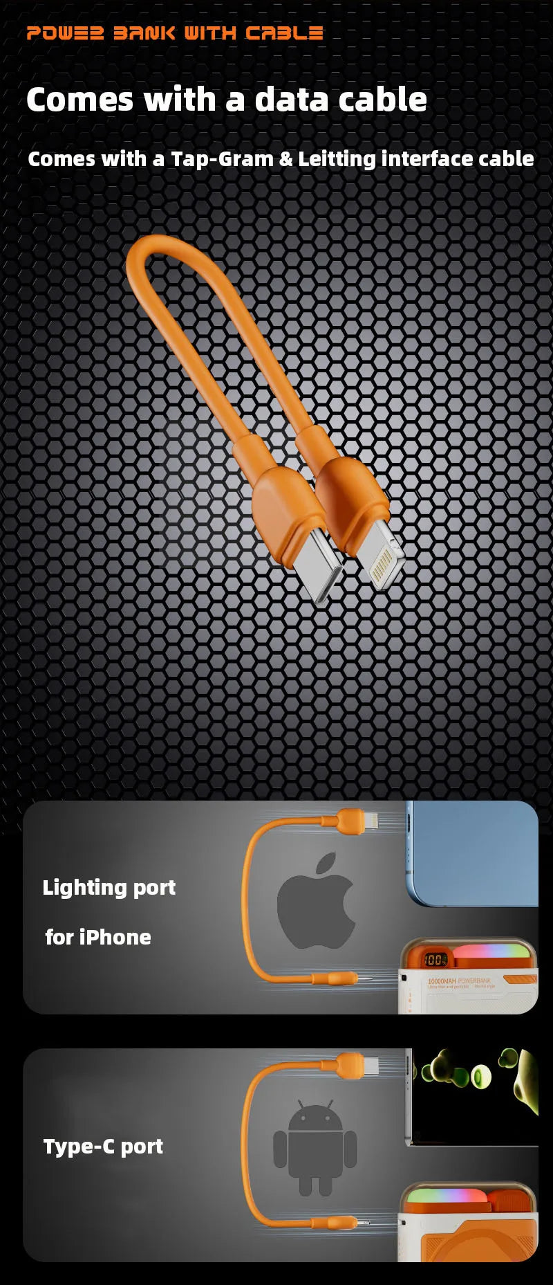 10000mAh Wireless Power Bank with Stand USB C Cable PD20W Fast Charging Magnetic External Spare Battery for IPhone Samsung Xiaom - AMULET RING STORE