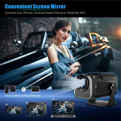FGHGF HY320 Mini Upgrade Native 720P Android 11 Projector 300ANSI Wifi6 BT5.0 4K Cinema Outdoor Portable 180 ° Rotable Projector