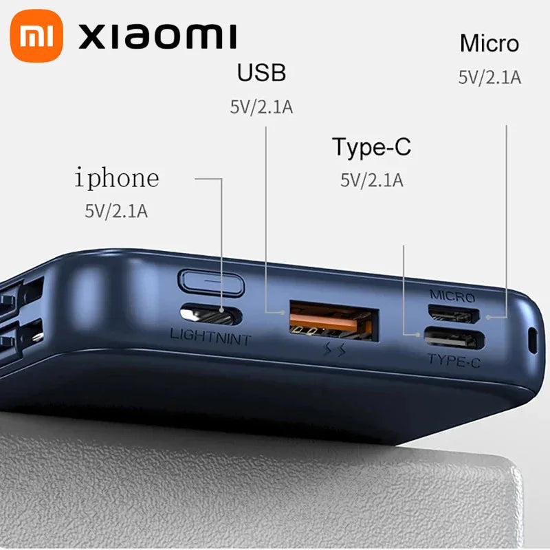 Xiaomi 50000mAh Portable Wireless Charging Power Bank Magnetic Charging Built-in Wire Mobile Phone Battery For Iphone Samsung - AMULET RING STORE