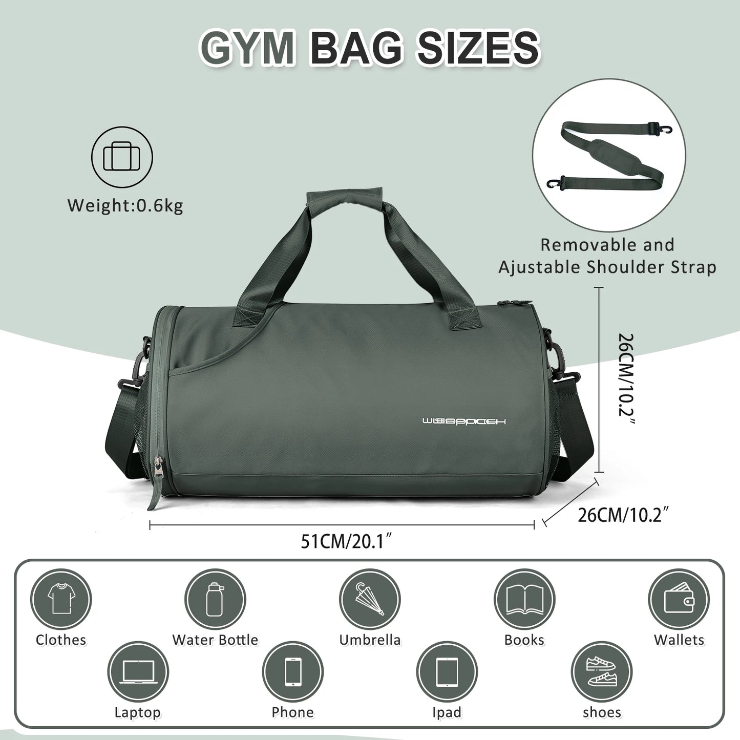 Sports Fitness Bag Women Travel Bag Multi-functional Handbag Yoga Bag Short-Distance Weekender Travel Package Swimming Gym Bags